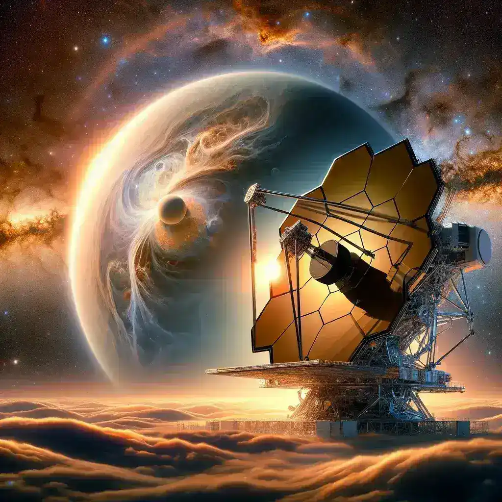 "Telescópio James Webb captura imagem do exoplaneta recém-descoberto, destacando suas características e mistérios, em artigo sobre as últimas descobertas astronômicas."